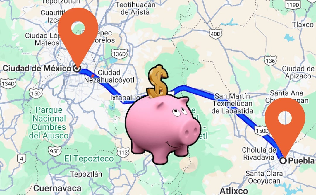 Hay formas económicas y seguras de viajar entre Puebla y la Ciudad de México | Foto: Google maps/PNGE