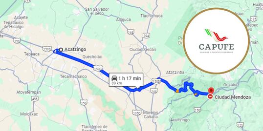 Habrá cierres en la autopista Acatzingo-Ciudad Mendoza del 27 al 30 de agosto