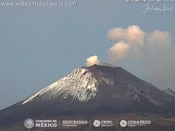 Monitoreo del volcán Popocatépetl, 20 de junio 2021