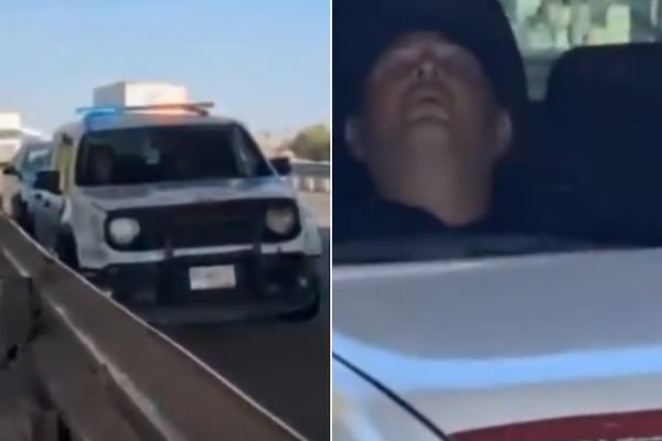 VIDEO | Captan a policías dormidos en su patrulla en la autopista México-Puebla