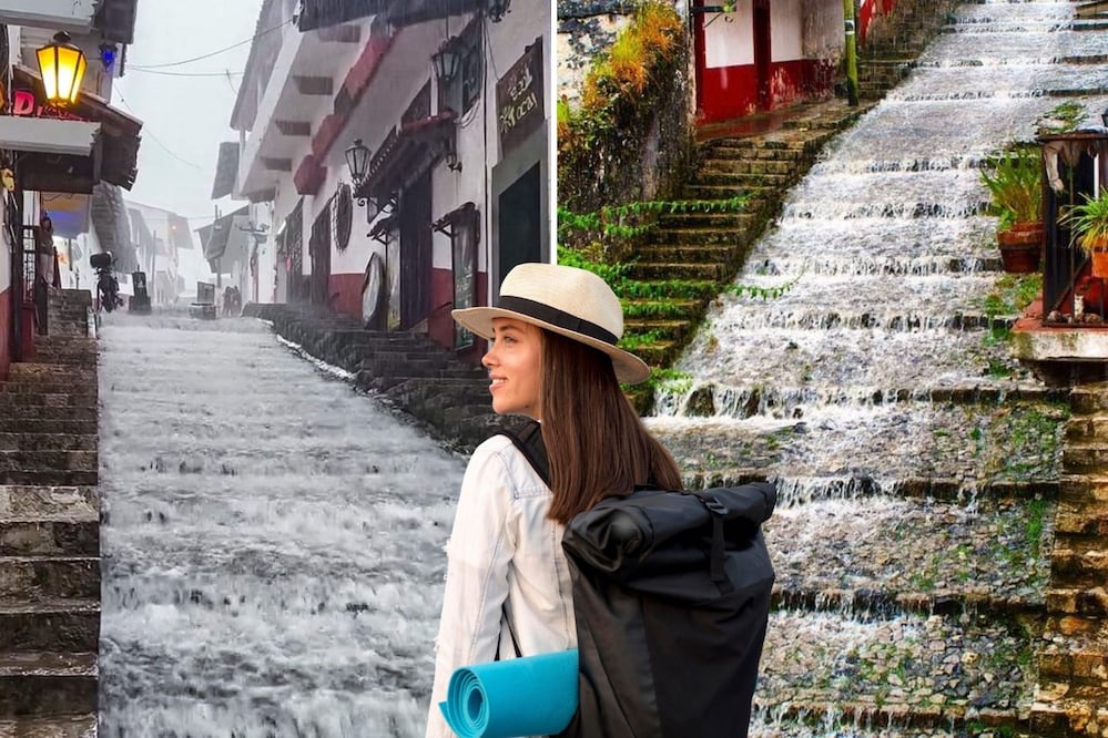 Cuetzalan se transforma en Venecia durante las lluvias | Foto: Noticias San Martin Texmelucan / @depatadeperro / Freepik