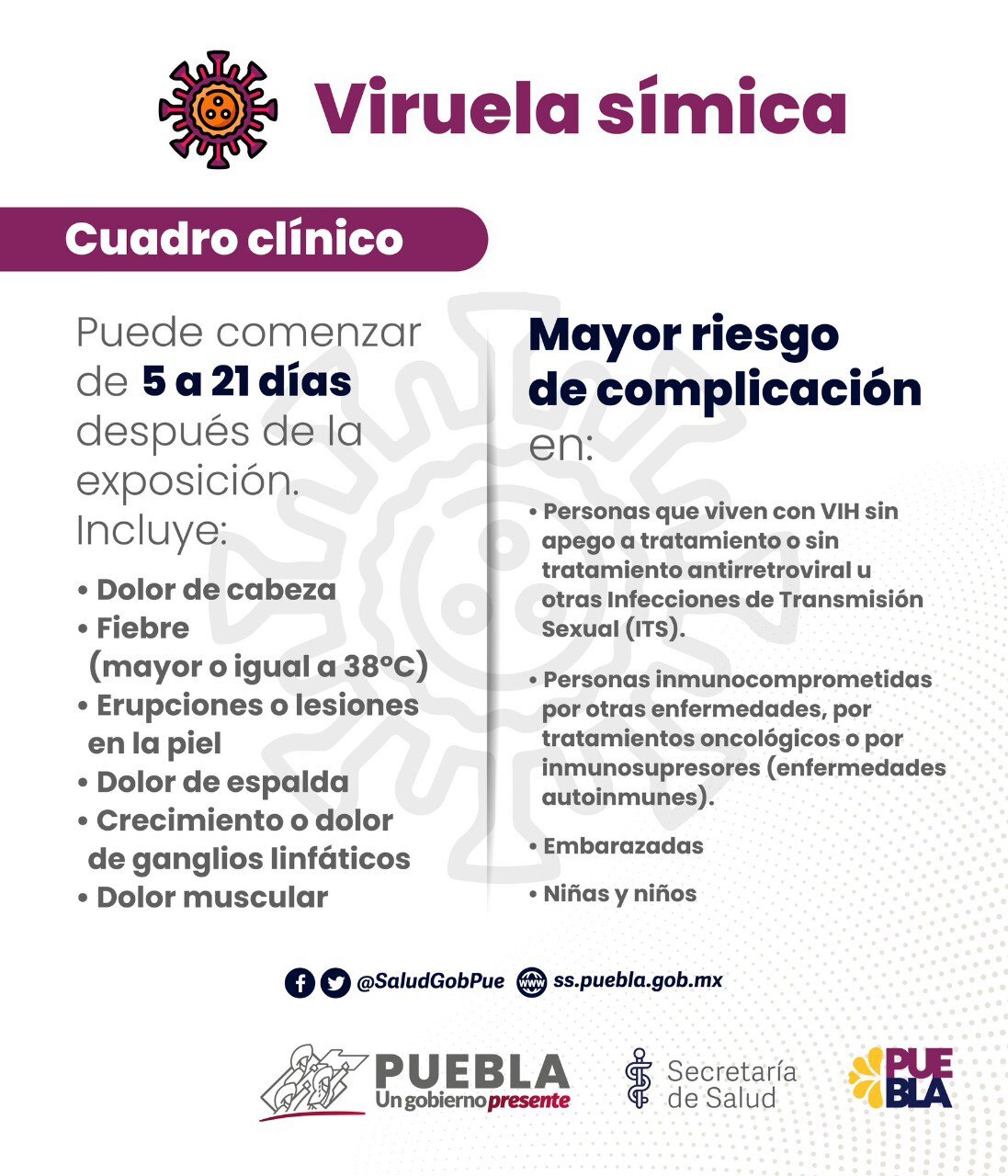 Hasta ahora no se ha detectado peligrosa variante de viruela símica en Puebla | EsImagen
