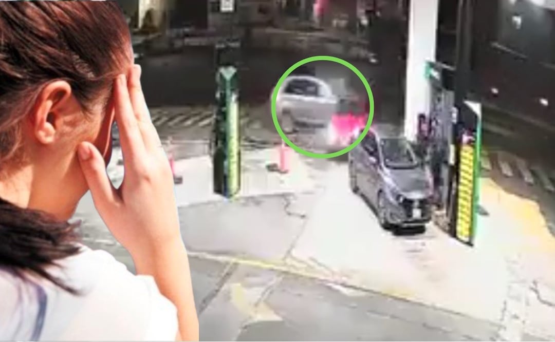 Cámaras captaron aparatoso accidente en gasolinera de Periférico y 11 Sur | Foto: RRSS