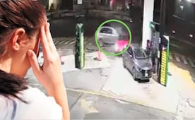 VIDEO Auto impacta a otro vehículo mientras estaba en gasolinera de Periférico Ecológico y 11 Sur