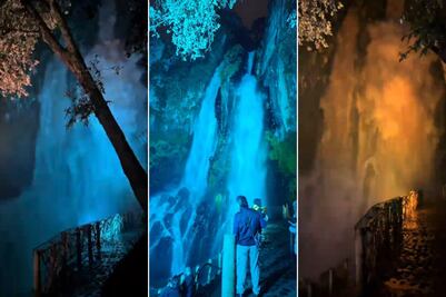 Conoce la cascada de Puebla que se ilumina de colores por las noches
