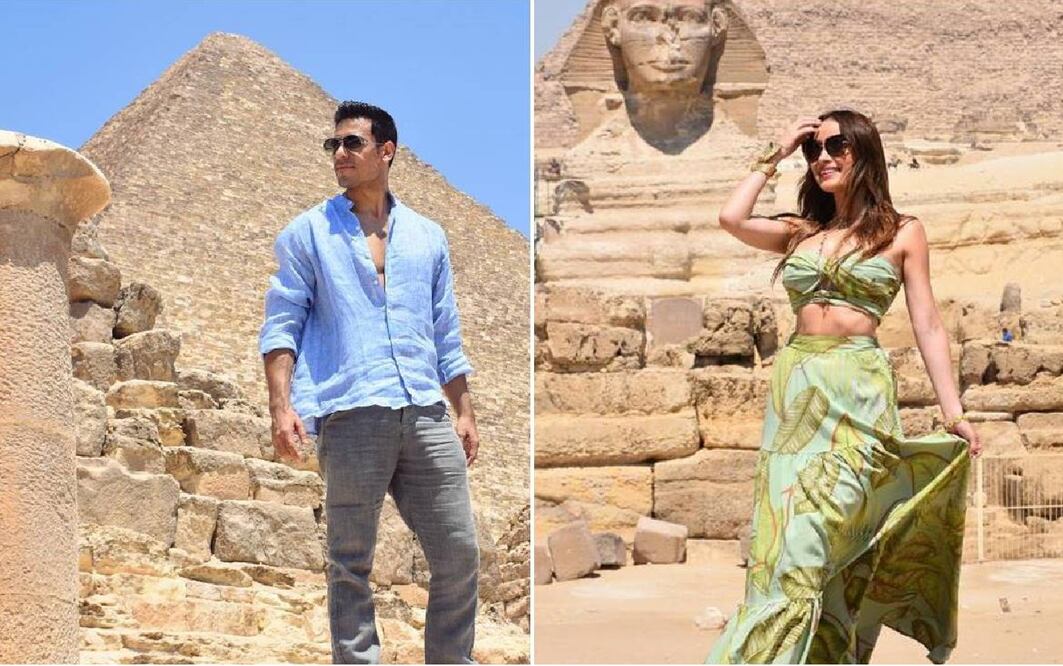 Pese al hermetismo de la pareja, el gobierno de Egipto les dio la bienvenida como "esposos". Foto: Cynthia Rodríguez y Carlos Rivera / Instagram