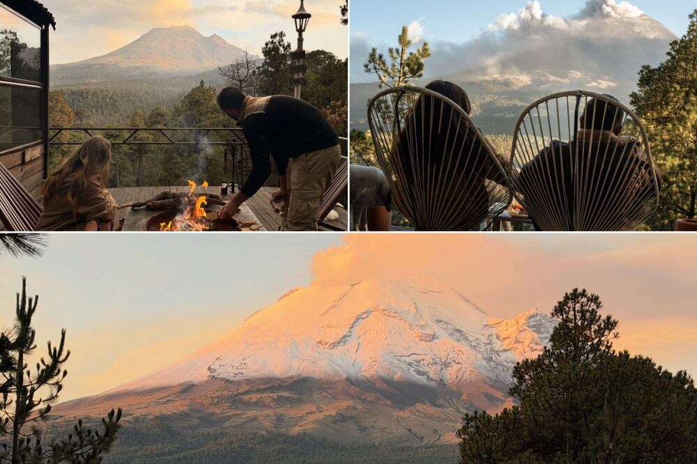 Cerca de los volcanes Popocatépetl e Iztaccíhuatl hay un lugar para ver un amanecer como ningún otro | Foto: FB Aldea Pachamama