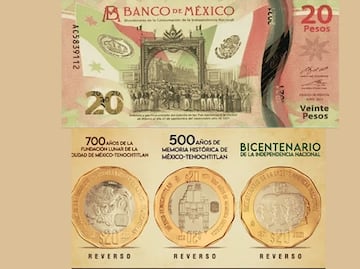 Nuevos billetes y monedas de 20 pesos se venden en 10 veces su valor