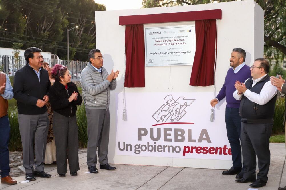 Sergio Salomón inauguró el Paseo de Gigantes renovado | Foto: Gobierno del estado