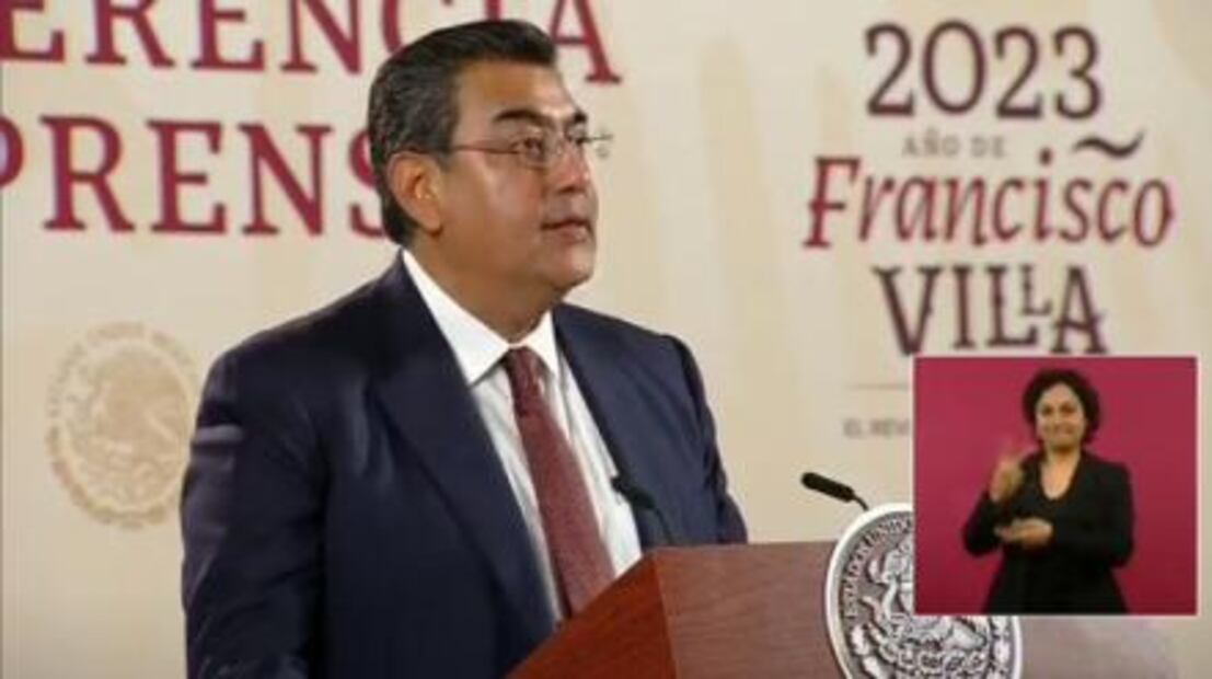 Desde Palacio Nacional, gobernador de Puebla invita a los festejos del 5 de mayo