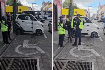 VIDEO ¿Aplica multa? Tiktoker estaciona así su mini auto en Puebla y causa polémica