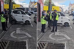 VIDEO ¿Aplica multa? Tiktoker estaciona así su mini auto en Puebla y causa polémica