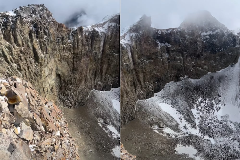 Pie: El cráter del Pico de Orizaba fue captado desde una zona cercana a la cumbre | Captura de video Facebook Space 7