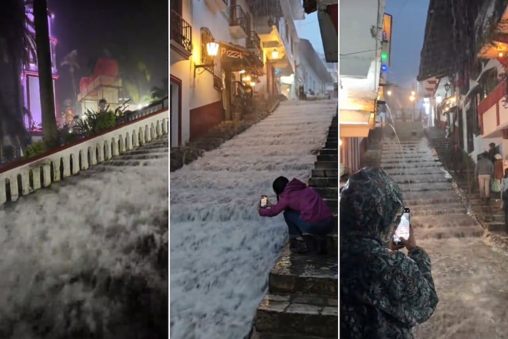 En el Pueblo Mágico más bello de Puebla sus calles se transforman en cascadas | Foto: Captura de pantalla Hola Cuetzalan