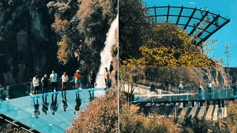VIDEO Nuevo mirador de cristal impacta a turistas en el Pueblo Mágico de las Manzanas 