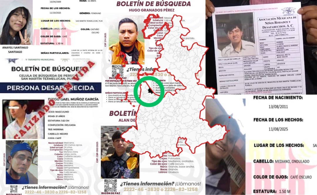 Hay diversas fichas de búsqueda de personas que desaparecieron en Texmelucan | Foto: Especial