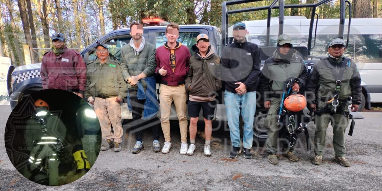 Rescate en La Malinche de cuatro vacacionistas franceses / Foto Facebook Secretaría de Seguridad Ciudadana de Tlaxcala