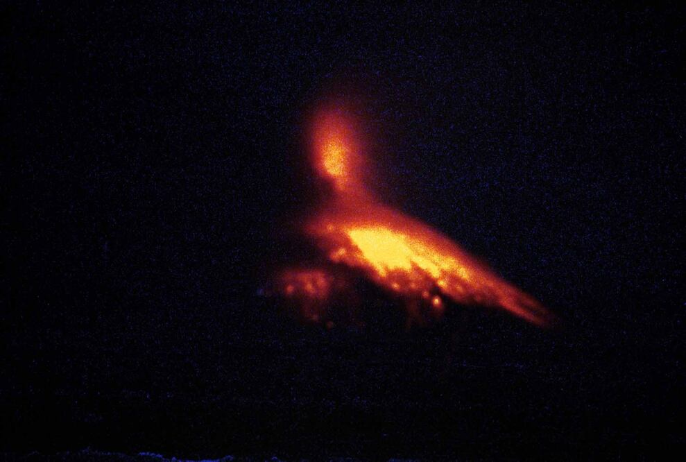 Erupción del 19 de diciembre de 2000 en el Popocatépetl. Foto: Cuartoscuro