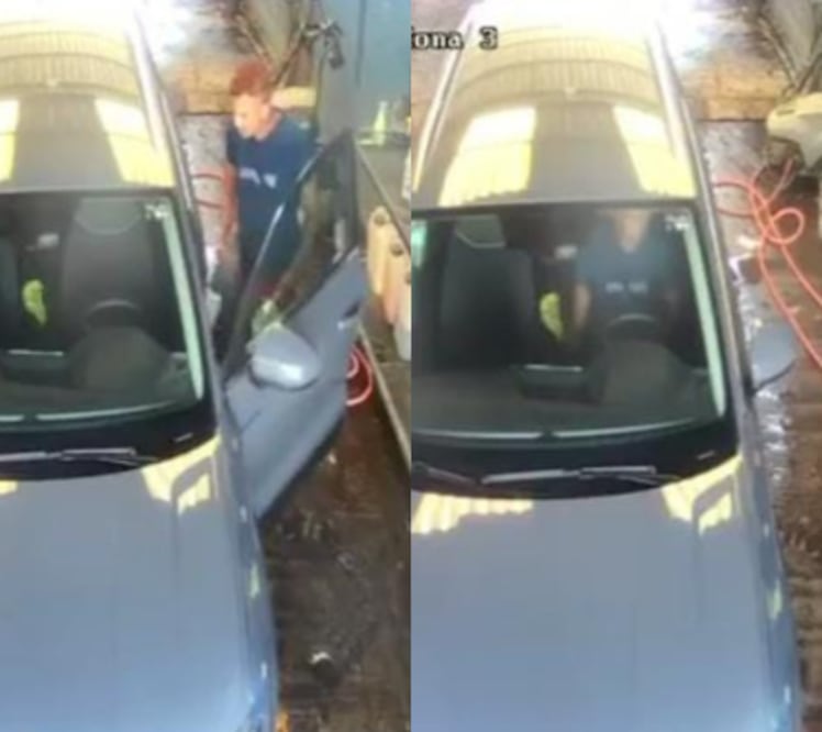 Foto: Video redes sociales    I    Lavacoches se roba camioneta de un autolavado