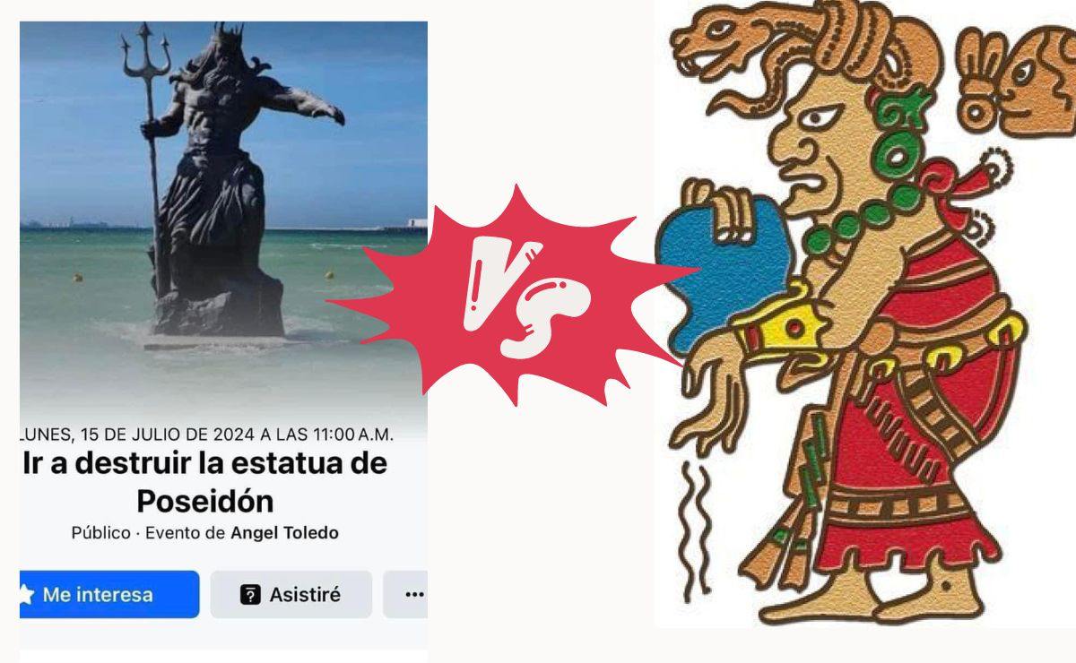 A medida que se acerca el huracán Beryl, crece la polémica sobre la escultura de Poseidón