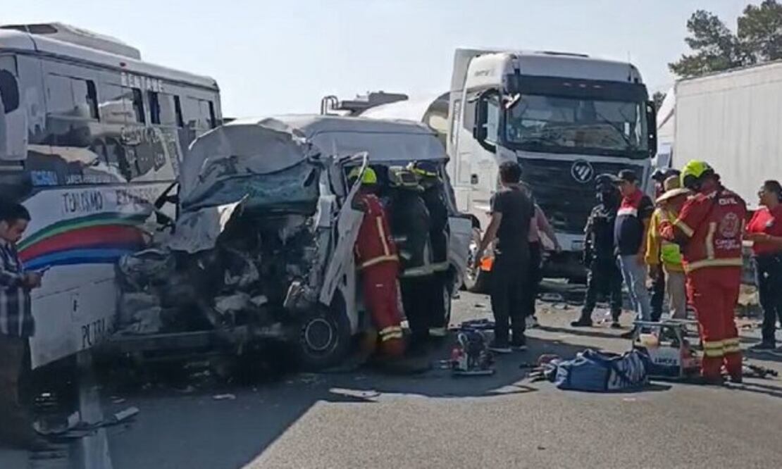 Accidente en la México-Puebla deja varios heridos y cierre de carriles | Foto: Redes sociales