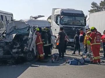 Accidente en la México-Puebla deja varios heridos hoy 21 de mayo