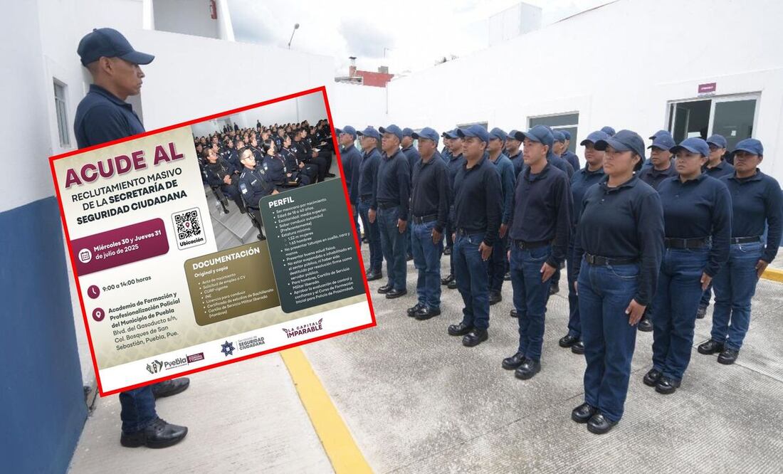 El reclutamiento estará abierto para 100 plazas en la Academia de Formación y Profesionalización Policial del Municipio de Puebla | Foto: Ayuntamiento de Puebla