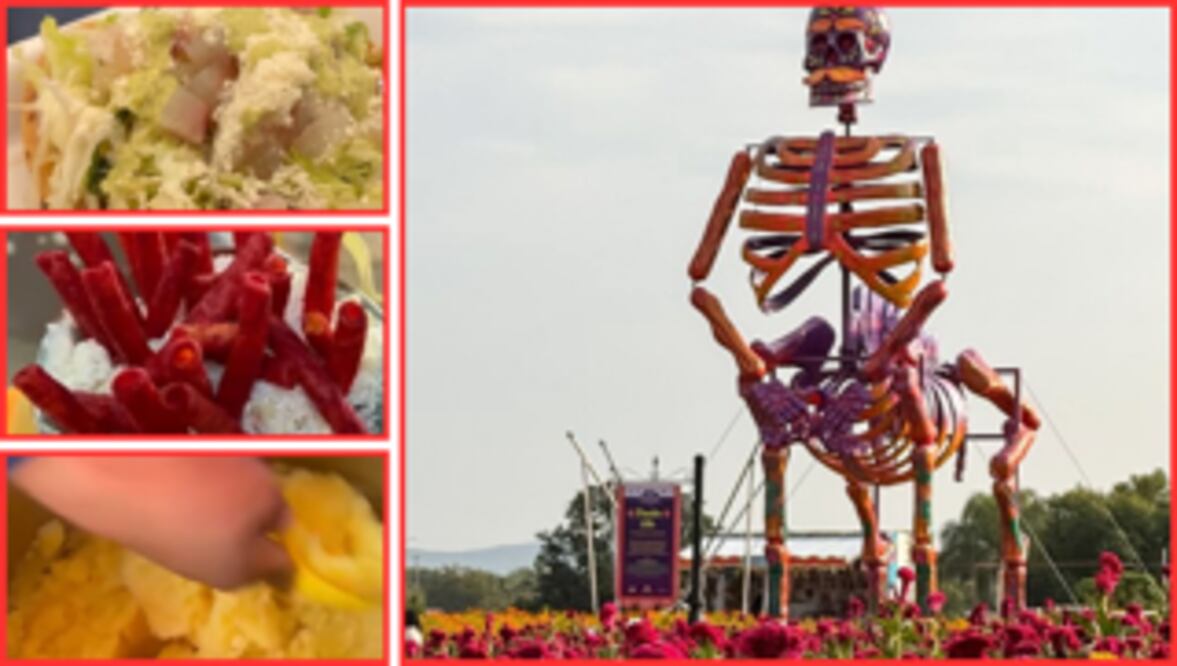 En tu recorrido al Valle de Catrinas puedes disfrutar de comida de ofrenda I Foto: Especial