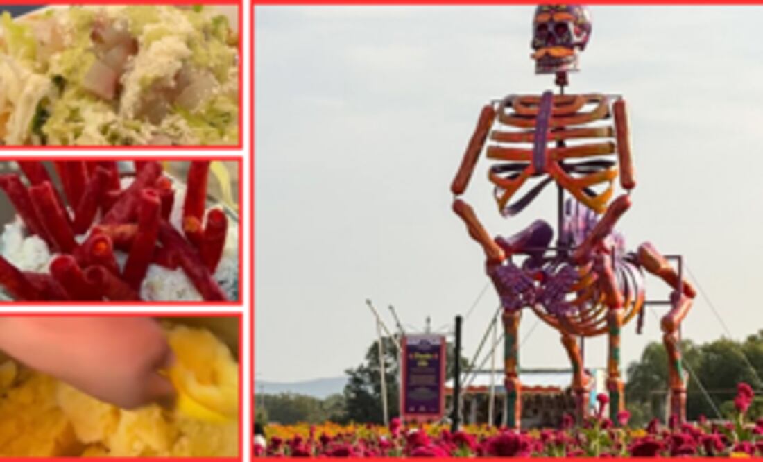 En tu recorrido al Valle de Catrinas puedes disfrutar de comida de ofrenda I Foto: Especial