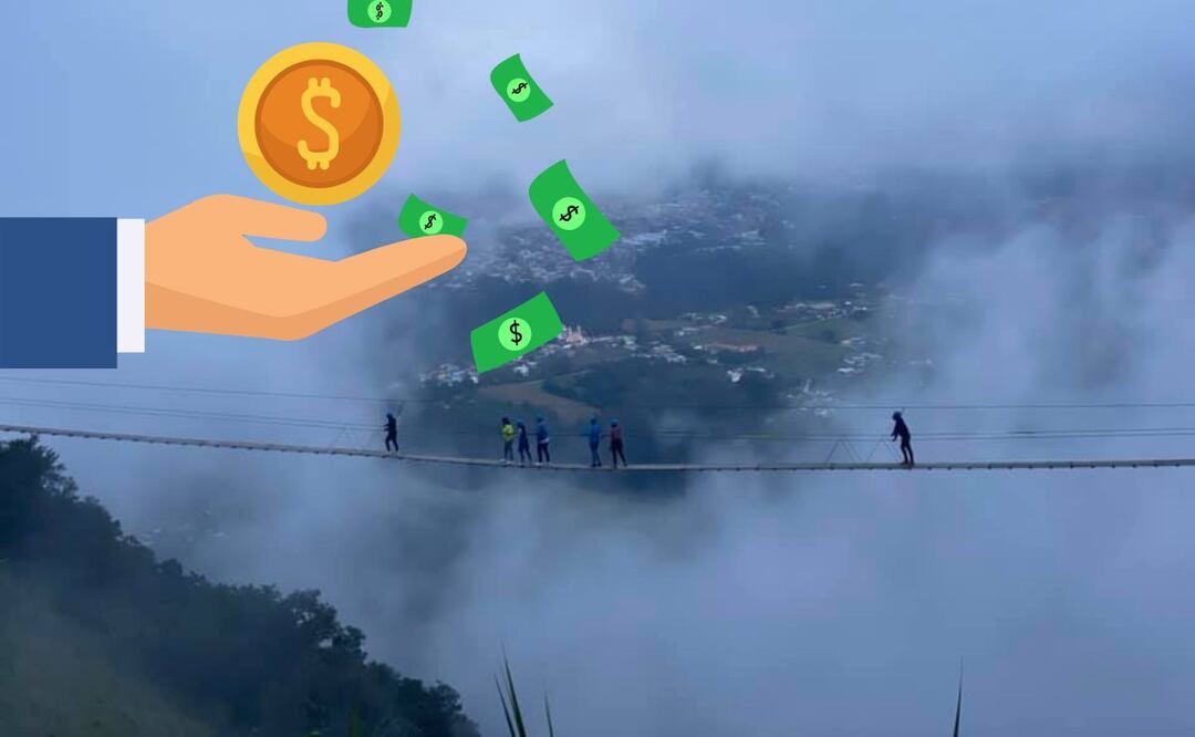 Este puente tibetano se encuentra en el Pueblo Mágico de Tlatlauquitepec | Foto: Facebook Tlatlauquitepec Pueblo Mágico / Canva