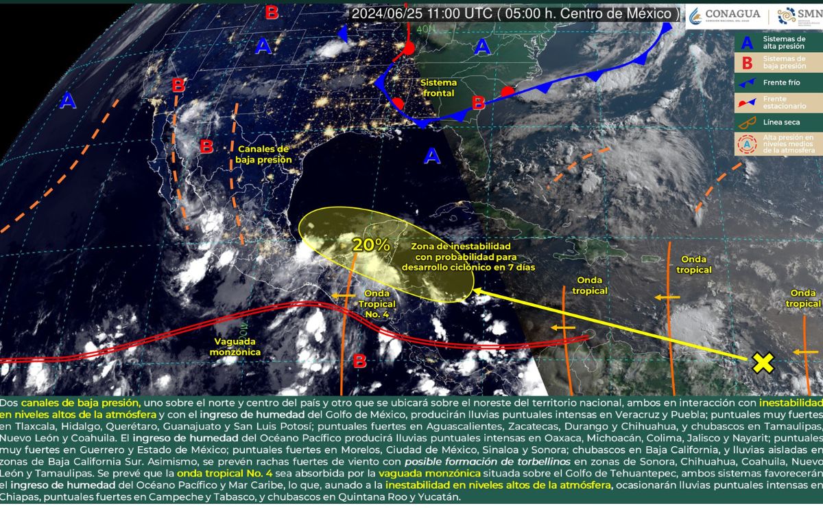 Seis fenómenos meteorológicos impactarán en Puebla