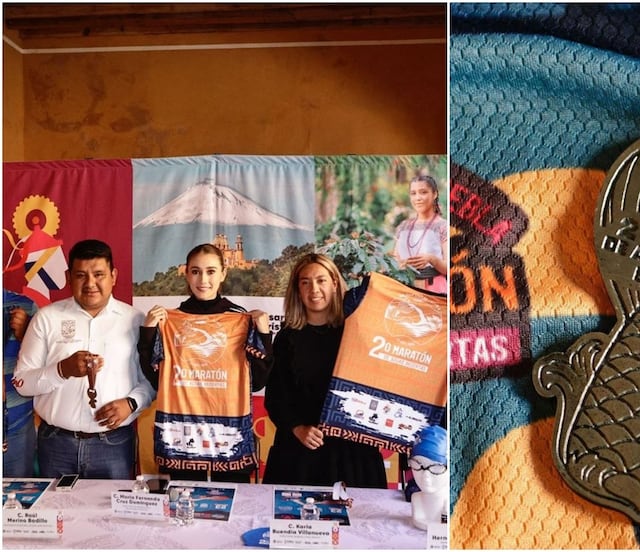 Presentan la playera y medalla oficiales del Segundo Maratón de Aguas Abiertas en la Laguna de San Juan Epatlán