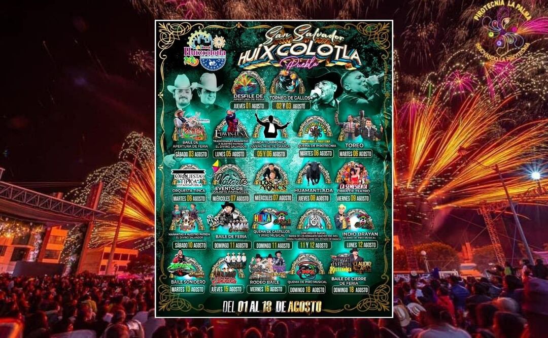 La Feria de Huixcolotla tendrá lugar a unos 70 minutos de la ciudad de Puebla | Foto: Facebook Feria Huixcolotla / Fiesta Huixcolotla 2024
