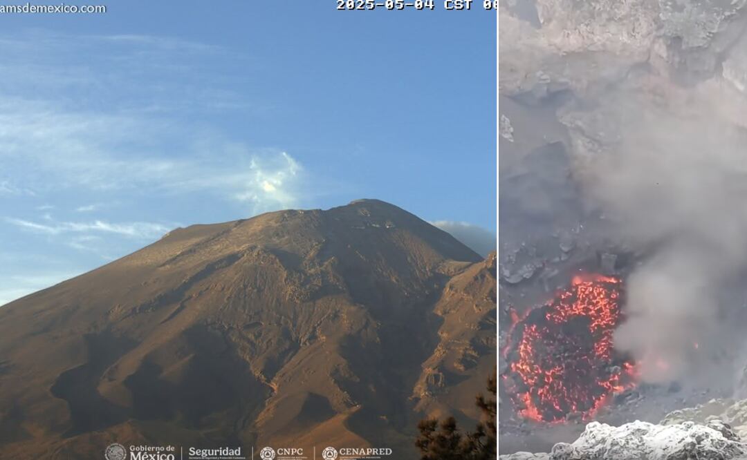 En el video se observa el cráter rojo vivo I Foto: Webcams de México/Captura de video