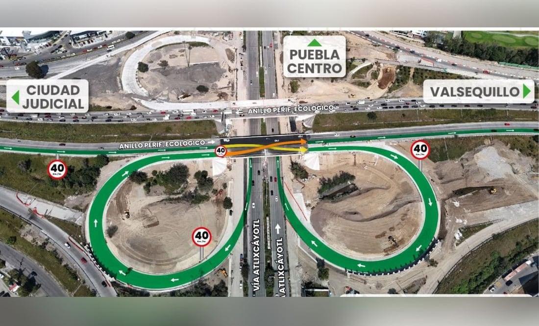Casi está listo el distribuidor vial de Periférico y Atlixcáyotl / Foto: Redes Sociales