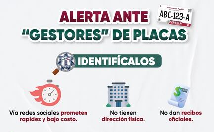 Alerta SSP sobre riesgos por tramitar placas de circulación con “gestores”