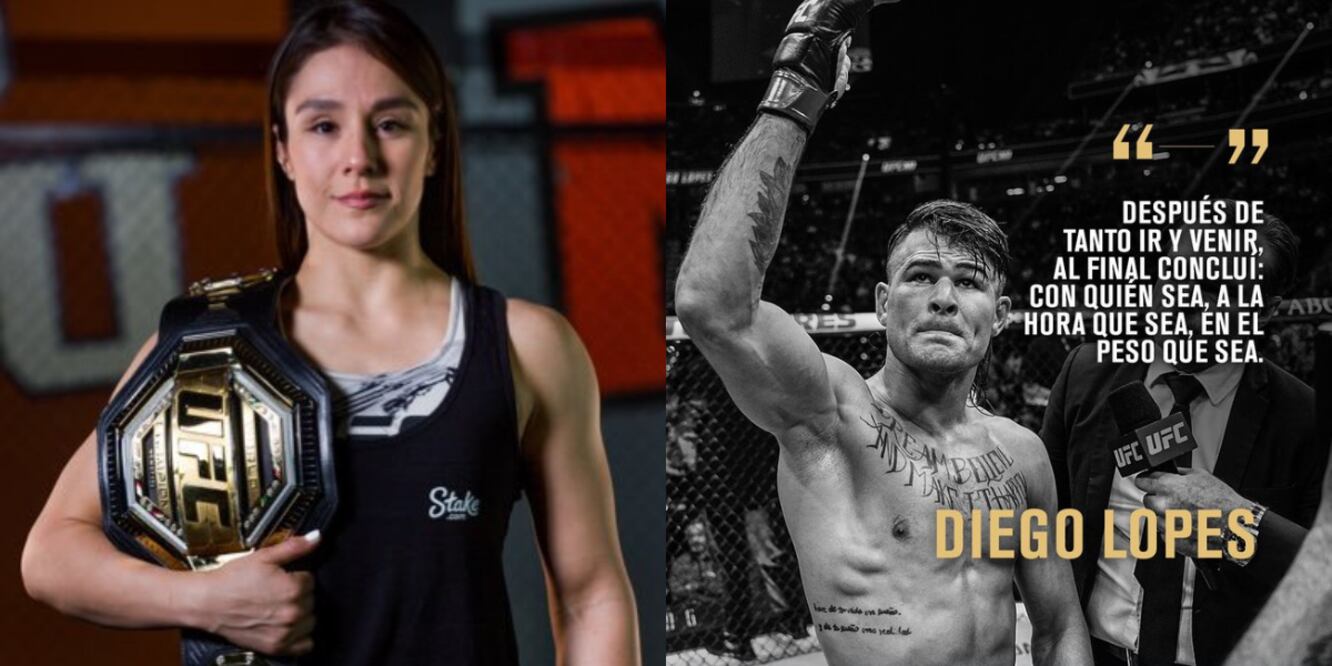 Alexa Grasso y Diego Lopes, UFC / Foto Redes Sociales UFC, Alea Grasso