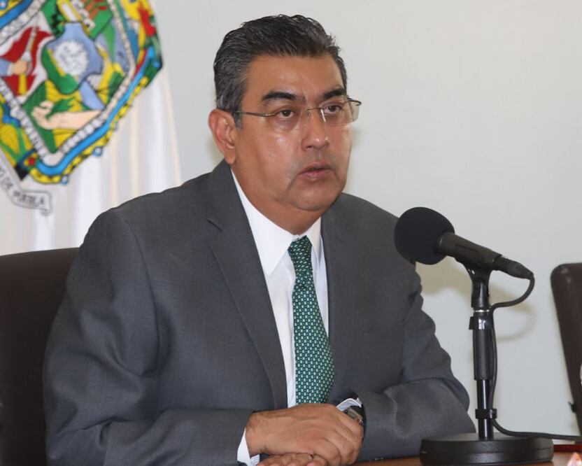 El gobernador Sergio Salomón habló sobre la liberación de Guillermo Aréchiga, ex secretario de Movilidad y Transporte| Foto Agencia Es Imagen para El Universal Puebla