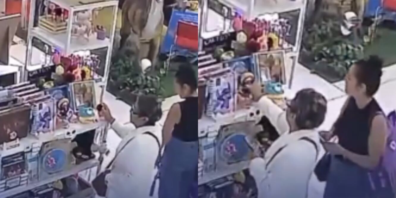 Adulta mayor es captada, en video, cuando sustrae mercancia en un local de Plaza Dorada / Foto: Captura de pantalla