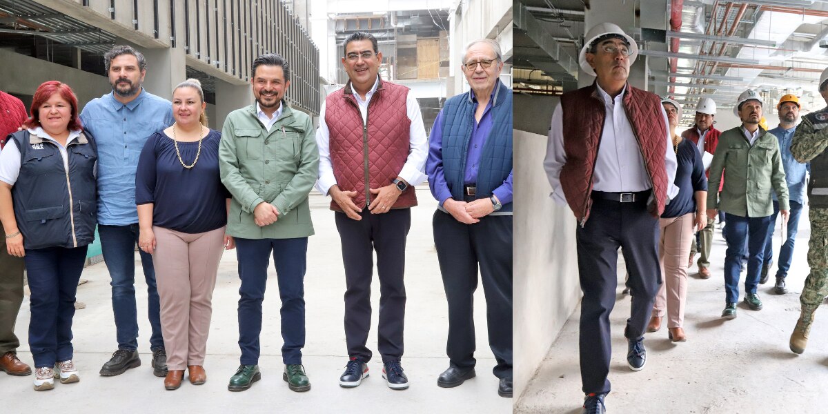 Sergio Salomón y Zoé Robledo supervisan avances del Hospital de San Alejandro