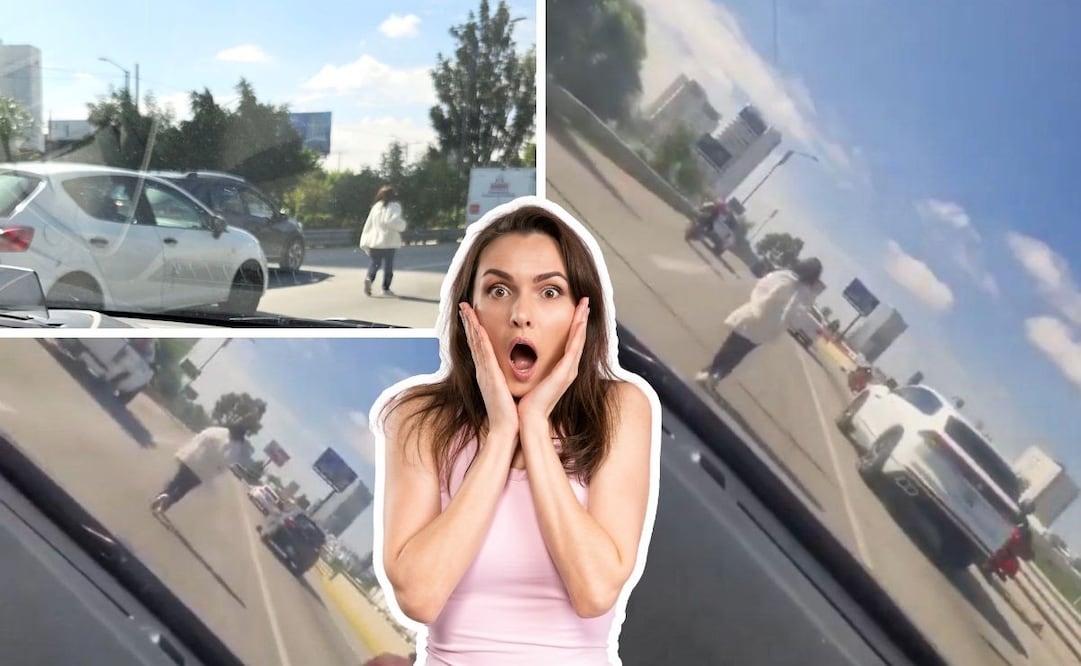 Esta mujer fue corría en carriles centrales del Periférico Ecológico | Foto: Redes sociales