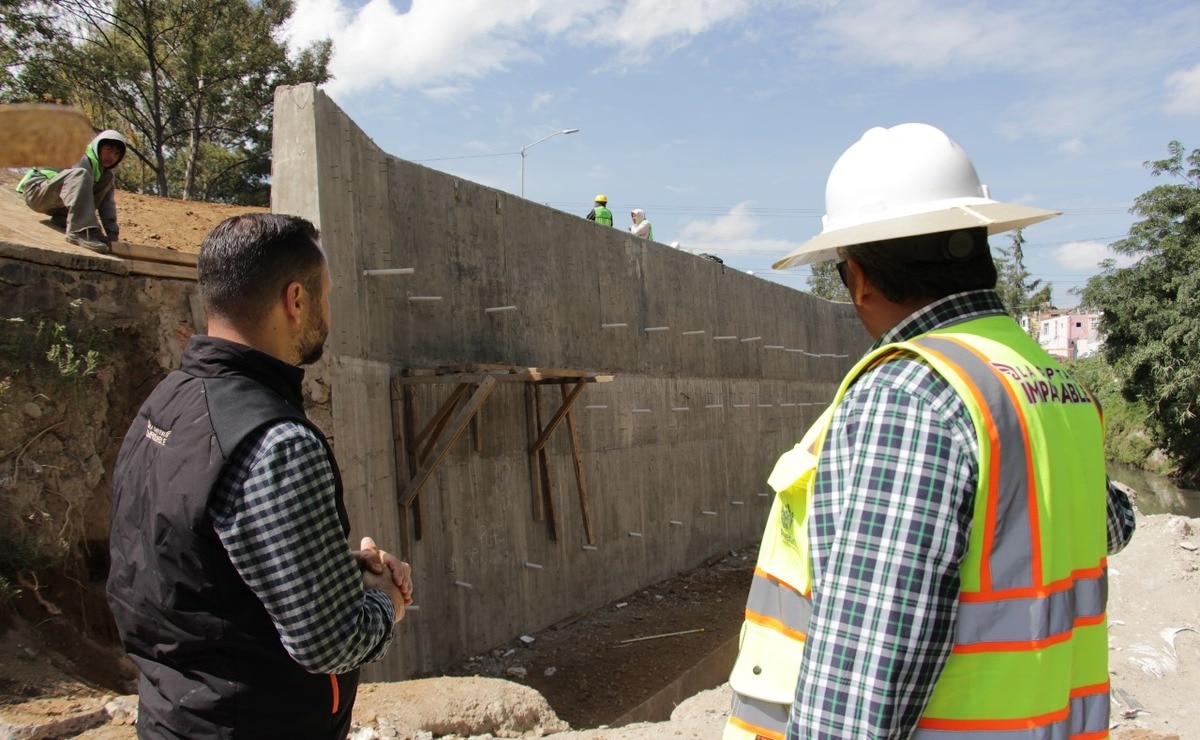 Supervisa Gobierno de la Ciudad construcción de muro de contención en límites del Río Alseseca