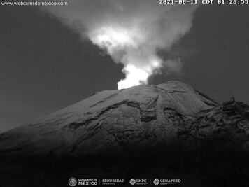 Monitoreo del volcán Popocatépetl, 12 de junio 2021