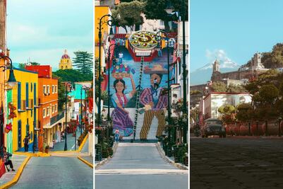 Enamórate del Pueblo Mágico de Puebla con casitas de colores y calles empedradas