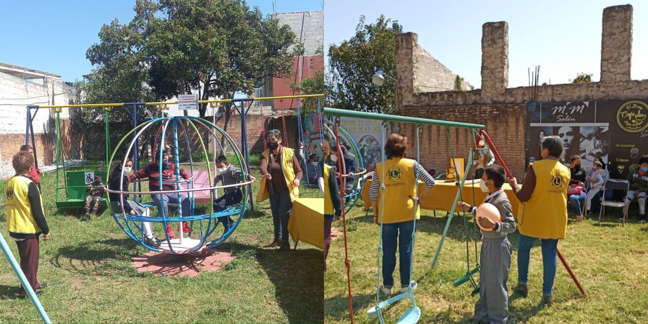 Parque infantil del Club de Leones, en Tlatlauquitepec, afectado presuntamente por construcción aledaña / Foto Facebook Club de Leones Tlatlauquitepec