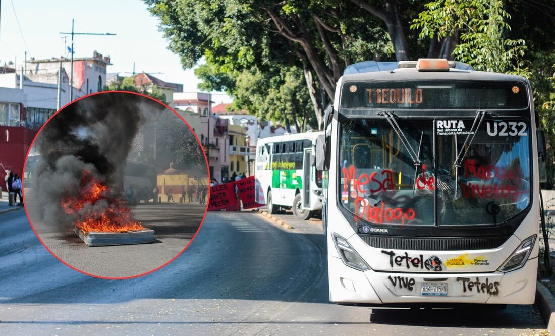 Normalistas de Teteles bloquearon el Bulevar Héroes del 5 de Mayo | Foto: EsImagen