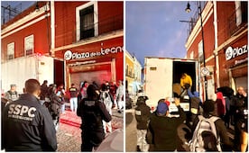 En operativo, aseguran 14 locales de la Plaza de la Tecnología en el centro de Puebla