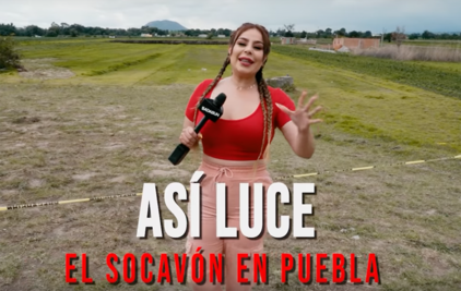 Youtubers visitan el socavón de Puebla