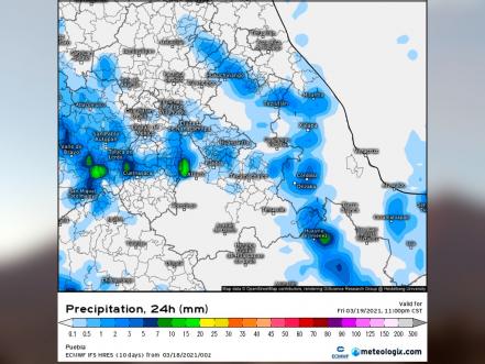 El clima para Puebla: 18 de marzo 2021