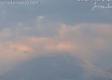 Monitoreo del volcán Popocatépetl, 23 de mayo 2021